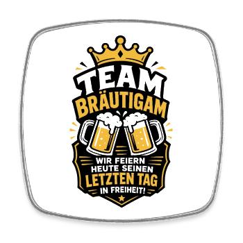 Bräutigam Letzter Tag JGA - Viereckiger Kühlschrankmagnet - Weiß - Vorne