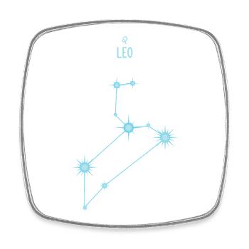 Constellation d’étoile du signe du Lion Bleu pastel - Magnet carré - blanc - Devant