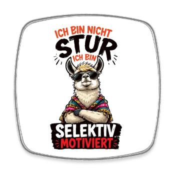 Selektiv Motiviert Lama Shirt - Viereckiger Kühlschrankmagnet - Weiß - Vorne
