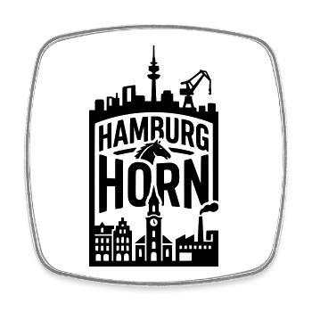 Hamburg Horn - Viereckiger Kühlschrankmagnet - Weiß - Vorne