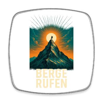 Berge rufen am Gipfel - Viereckiger Kühlschrankmagnet - Weiß - Vorne