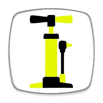 Graphique de pompe à air pour vélo - Magnet carré - blanc - Devant
