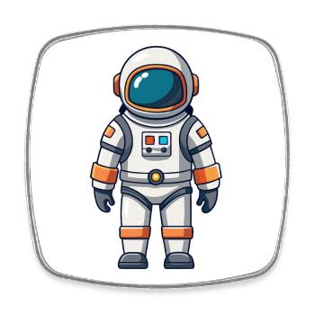 Astronaute - Magnet carré - blanc - Devant