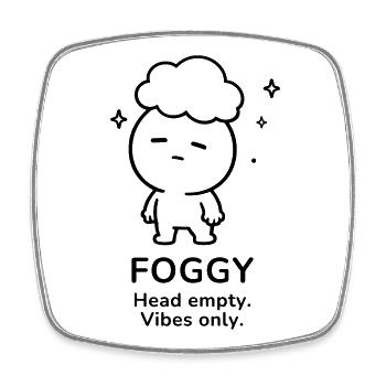 Foggy – Head Empty | Cozy Brain Fog Mood - Viereckiger Kühlschrankmagnet - Weiß - Vorne