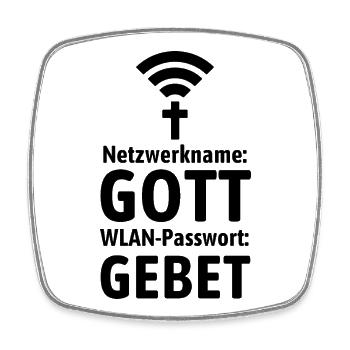 Verbinde dich mit Gott - Gebet WLAN - Viereckiger Kühlschrankmagnet - Weiß - Vorne