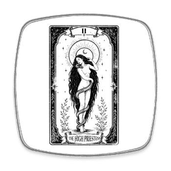 The High Priestess – Lilith Gothic Tarot Card - Magnet carré - blanc - Devant
