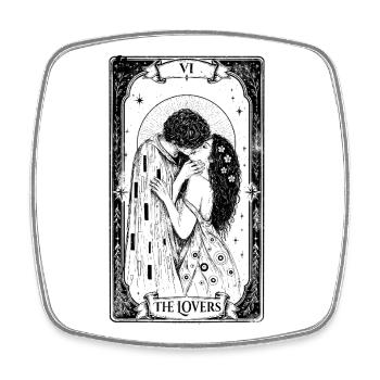 Die Liebenden – Die Kiss Gothic Tarotkarte - Viereckiger Kühlschrankmagnet - Weiß - Vorne