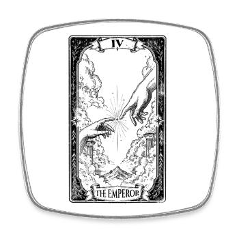 The Emperor – The Creation of Adam Tarot Card - Magnet carré - blanc - Devant