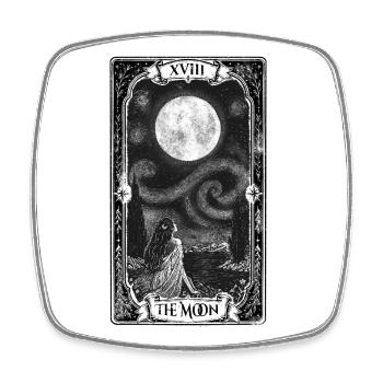The Moon – The Starry Night Gothic Tarot Card - Magnet carré - blanc - Devant