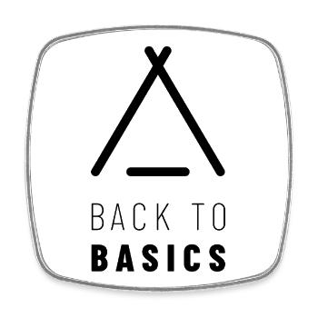 Back to Basics | Camping & Bushcraft | Zelt - Viereckiger Kühlschrankmagnet - Weiß - Vorne