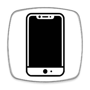 Téléphone portable - Magnet carré - blanc - Devant