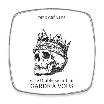 Dieu Crea Les Et Le Diable Se Mit Au Garde A Vo... - Magnet carré - blanc - Devant