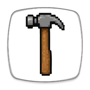 Pixelhammer Retro Tool - Square fridge magnet - white - Front