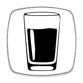 Cadeau gastronomique pour boissons en verre - Magnet carré - blanc - Devant