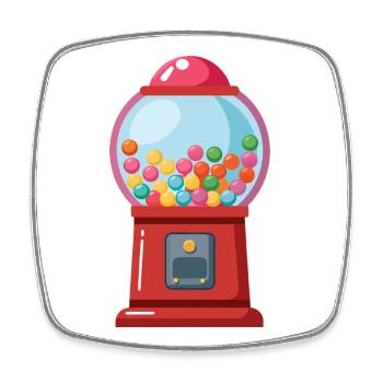 Gumball Machine - Square fridge magnet - white - Front