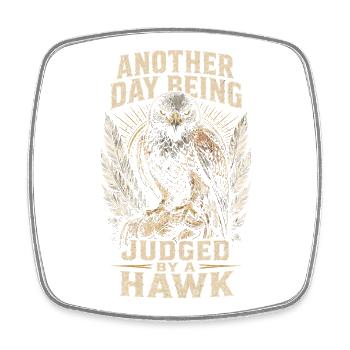 Falconry Falconer Judged By A Hawk - Square fridge magnet - white - Front