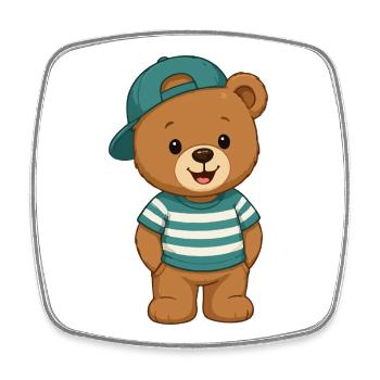 Ours en peluche Ours en peluche - Magnet carré - blanc - Devant