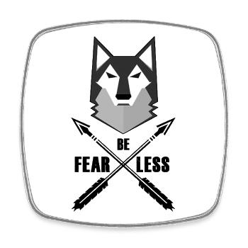 Be Fearless Wolf and Arrows - Viereckiger Kühlschrankmagnet - Weiß - Vorne