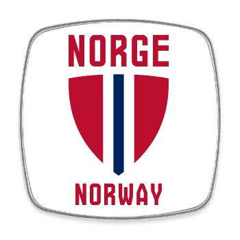 Norge – Norwegen - Viereckiger Kühlschrankmagnet - Weiß - Vorne