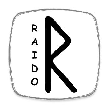 Raido Rune Runen - Viereckiger Kühlschrankmagnet - Weiß - Vorne
