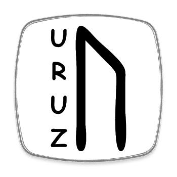 Runes Runiques Uruz - Magnet carré - blanc - Devant