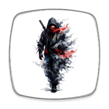 Ninja en voile aquarelle - Magnet carré - blanc - Devant