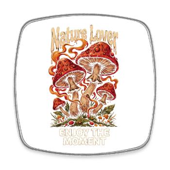 Pilz Motiv für Naturliebhaber - Viereckiger Kühlschrankmagnet - Weiß - Vorne