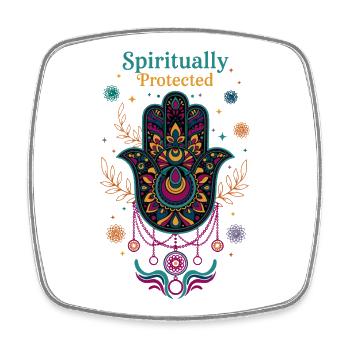 Spiritualität Spirituell geschützte Heilige Geometrie - Viereckiger Kühlschrankmagnet - Weiß - Vorne
