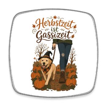 Kürbisfeld-Spaziergang - Viereckiger Kühlschrankmagnet - Weiß - Vorne