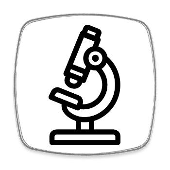 microscope - Magnet carré - blanc - Devant