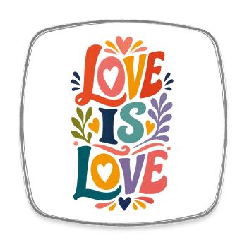Love Is Love Vintage 70s Pride Motiv CSD Parade - Viereckiger Kühlschrankmagnet - Weiß - Vorne