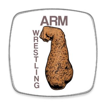 Arm Wrestling Vintage Kraftarm - Square fridge magnet - white - Front