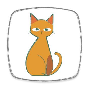 Lässig Wie Eine Katze - Viereckiger Kühlschrankmagnet - Weiß - Vorne