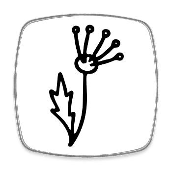Blume 2 - Viereckiger Kühlschrankmagnet - Weiß - Vorne