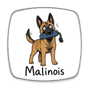 Malinois Hund Welpe - Viereckiger Kühlschrankmagnet - Weiß - Vorne