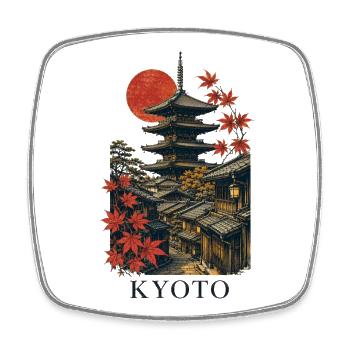 Kyoto Japan Pagoda Street Art - Viereckiger Kühlschrankmagnet - Weiß - Vorne