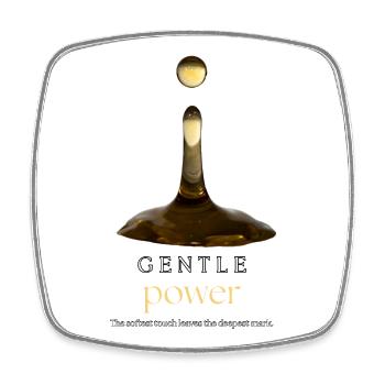 Conception de citations minimalistes Gentle Power - Magnet carré - blanc - Devant
