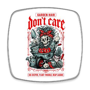 Jardinage biologique Garden Hair Don’t Care - Magnet carré - blanc - Devant