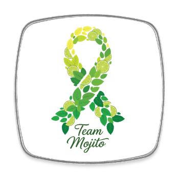 Hen Party Team Mojito Cocktail Bartender - Square fridge magnet - white - Front