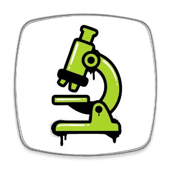Microscope Graffiti Logo - Square fridge magnet - white - Front