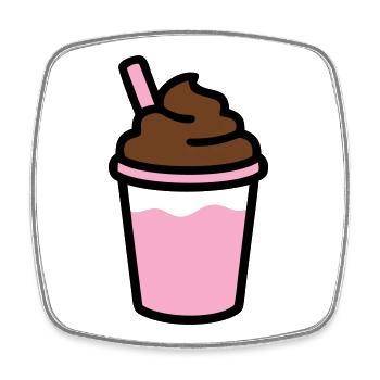 Iced Coffee Smoothie Logo - Square fridge magnet - white - Front