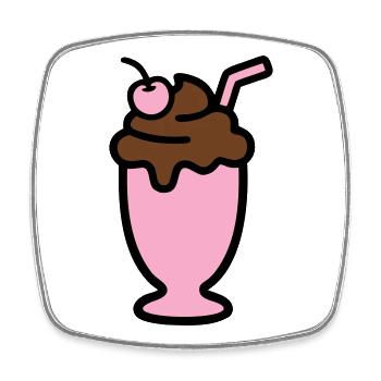 Milchshake Eiscreme Icon - Square fridge magnet - white - Front