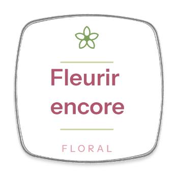 Fleurir Encore Floral - Magnet carré - blanc - Devant