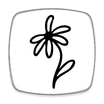 Flower - Square fridge magnet - white - Front