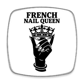 Manucure cosmétique French Nail Queen - Magnet carré - blanc - Devant