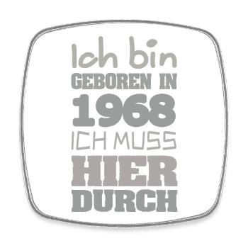Jahrgang 1968 - Viereckiger Kühlschrankmagnet - Weiß - Vorne