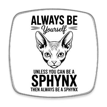 Sphynx Cat Dicts, drôle de cadeau Sphynx Cat - Magnet carré - blanc - Devant