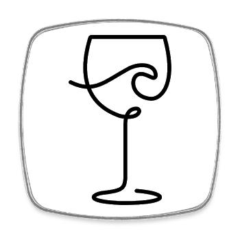 Verre à vin pour les amateurs de vin et temps mort - Magnet carré - blanc - Devant