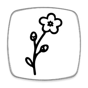 Fleur 3 - Magnet carré - blanc - Devant