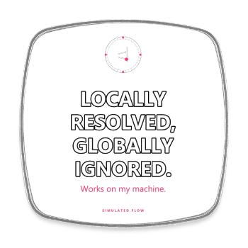 Locally Fixed, Globally Ignored · helle Kleidung - Viereckiger Kühlschrankmagnet - Weiß - Vorne